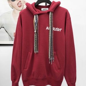 Authentic Red Ambush Hoodie Multiple String Tie